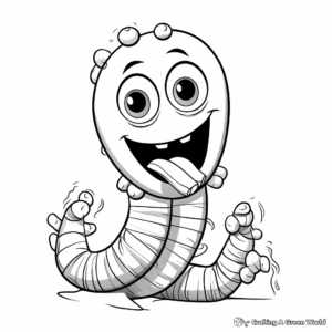 Gummy Worm and Candy Combo Coloring Pages 4