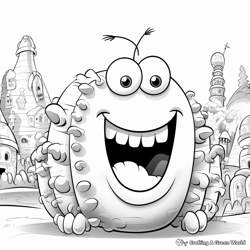 Gummy Worms in a Pack: Candy Store Coloring Pages 3
