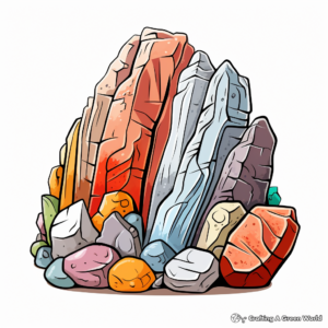 H2: Colorful Rainbow Rock Coloring Sheets 2