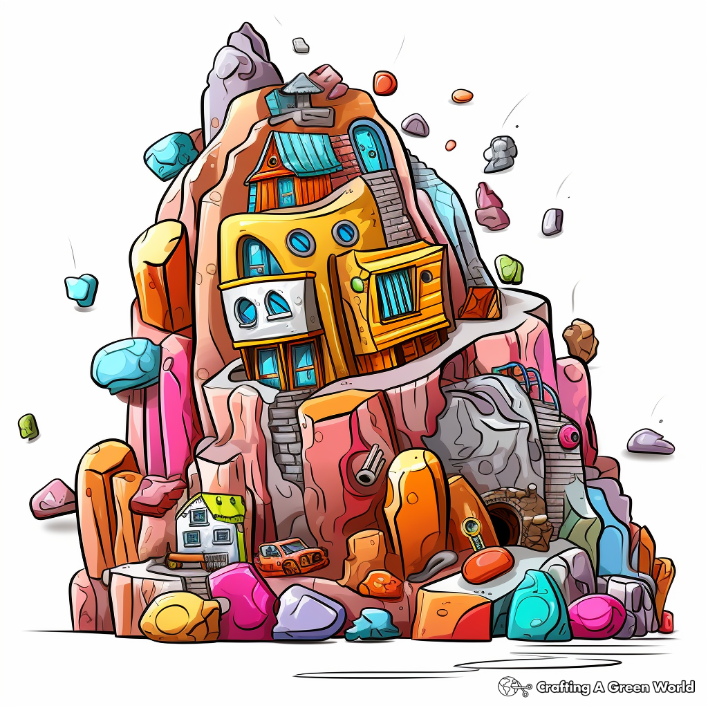 H2: Colorful Rainbow Rock Coloring Sheets 4