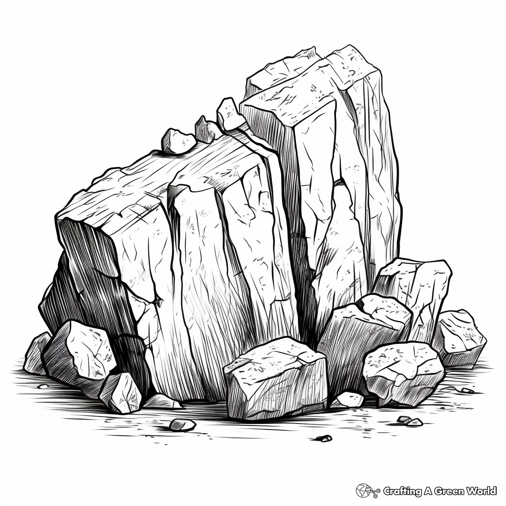 H2: Detailed Granite Rock Coloring Pages 4
