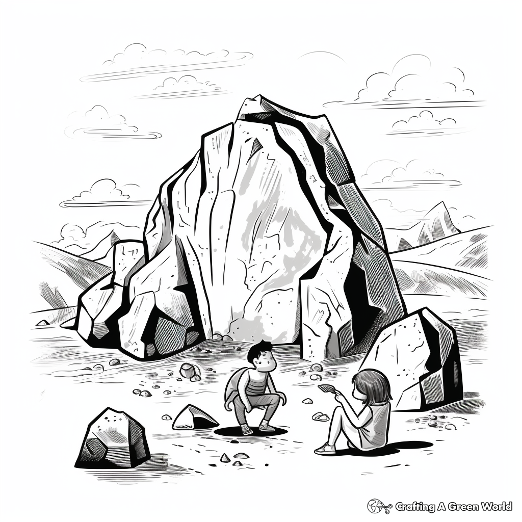 H2: Mysterious Obsidian Rock Coloring Pages 4