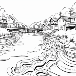 Habitat of Electric Eel: River-Scene Coloring Pages 1