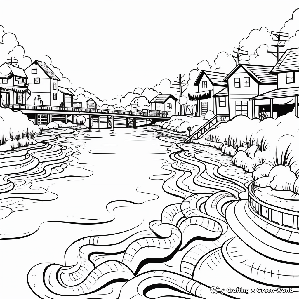 Habitat of Electric Eel: River-Scene Coloring Pages 1
