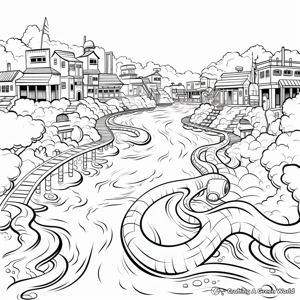 Habitat of Electric Eel: River-Scene Coloring Pages 2