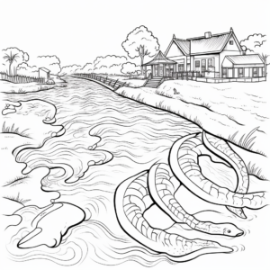 Habitat of Electric Eel: River-Scene Coloring Pages 4