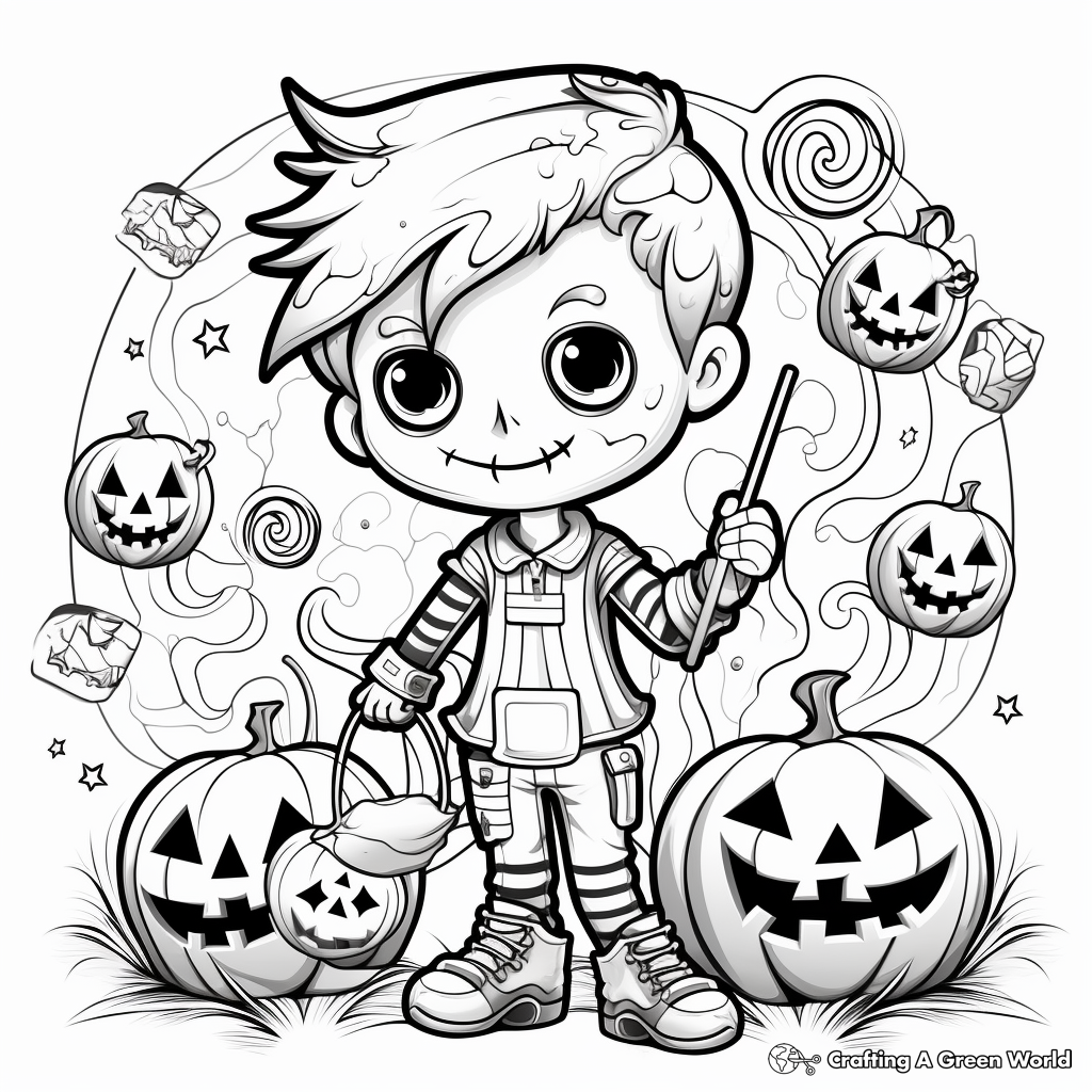 Halloween Lollipop Coloring Pages 4