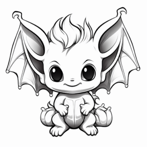 Halloween-Themed Baby Bat Coloring Pages 1