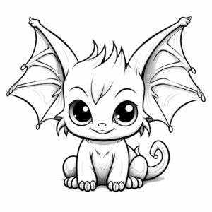 Halloween-Themed Baby Bat Coloring Pages 3