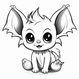 Halloween-Themed Baby Bat Coloring Pages 4