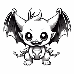 Halloween Themed Bat Wings Coloring Pages 1