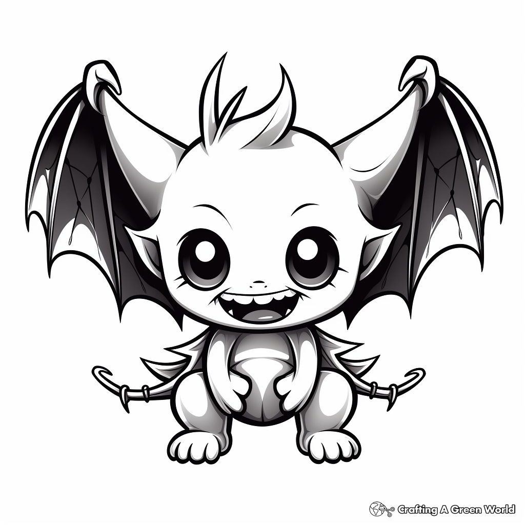 Halloween Themed Bat Wings Coloring Pages 1