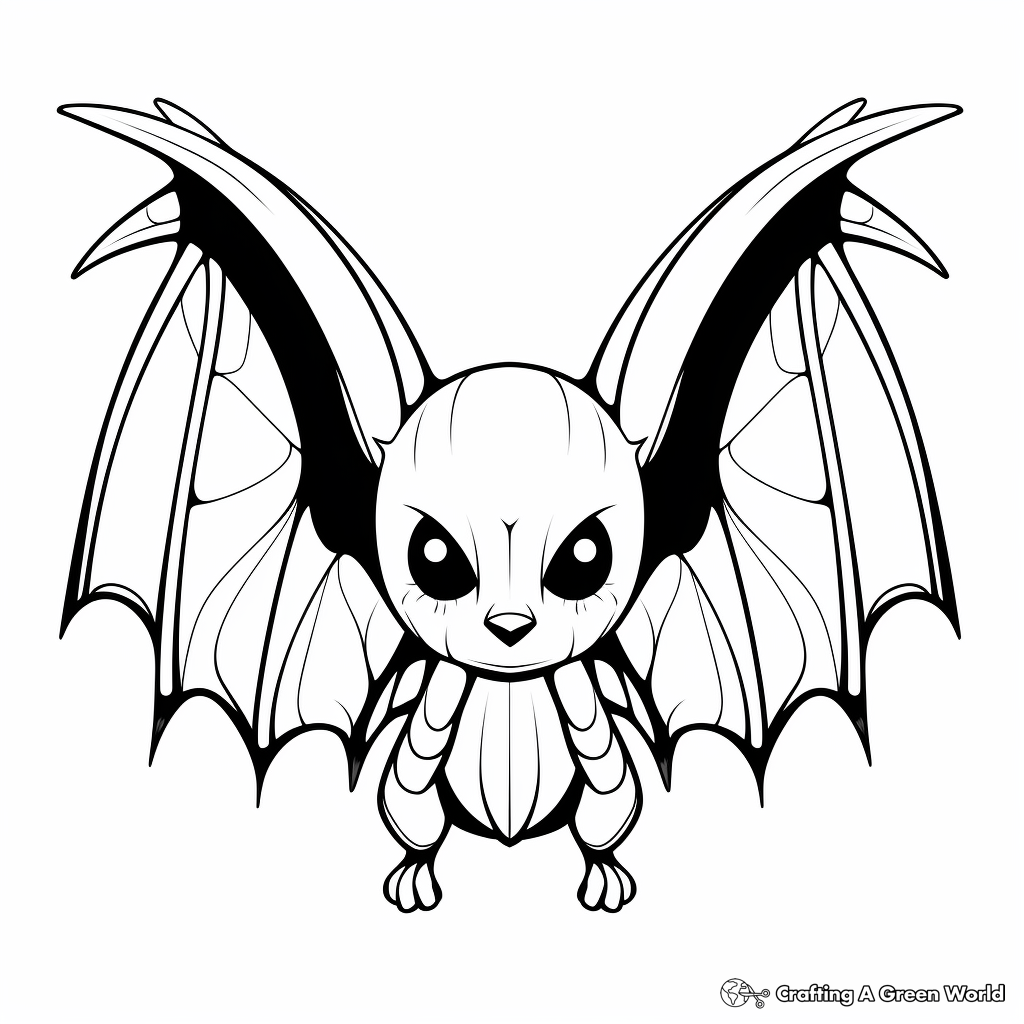 Halloween Themed Bat Wings Coloring Pages 3