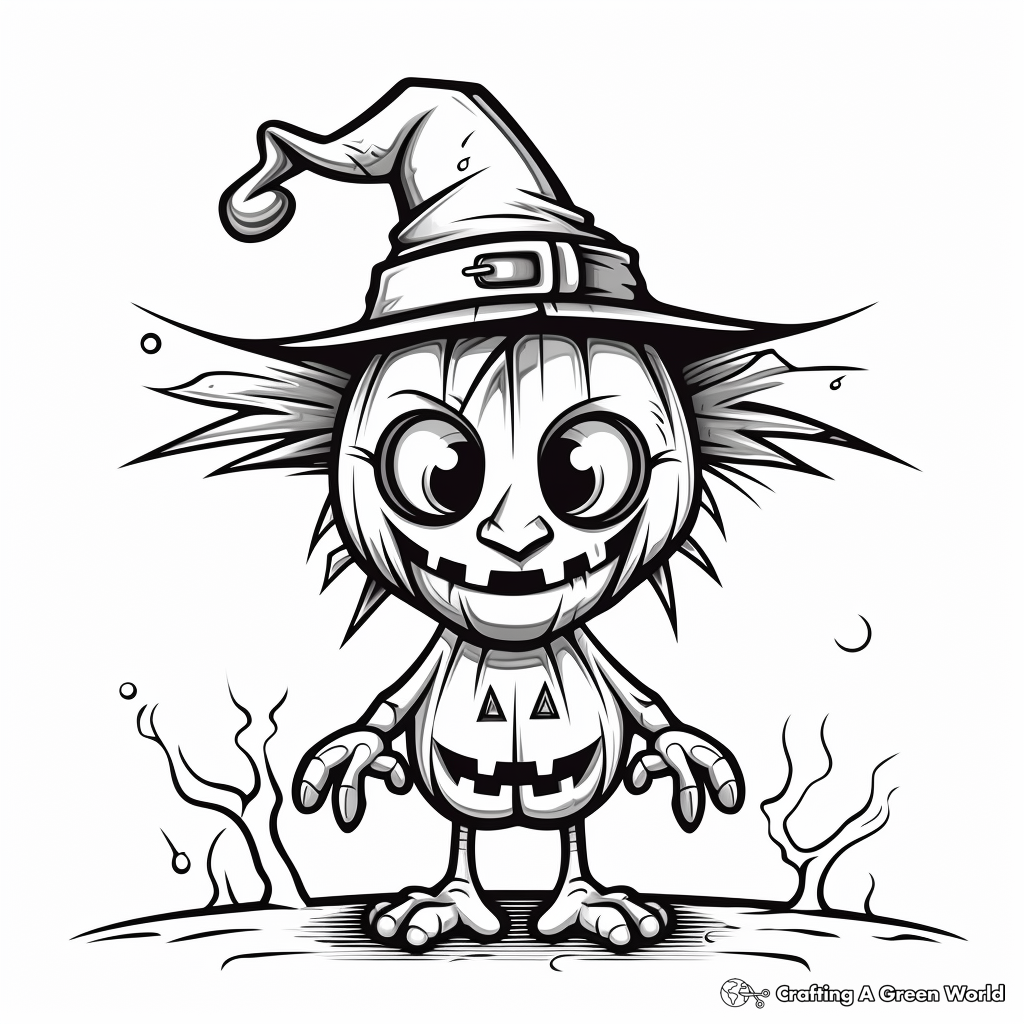 Halloween Themed Crow Coloring Pages 2