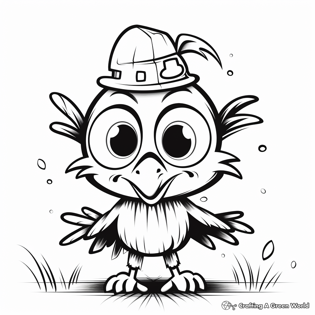 Halloween Themed Crow Coloring Pages 4