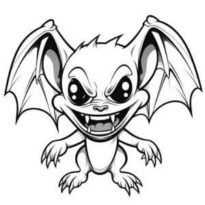 Halloween Themed Vampire Bat Coloring Pages 2