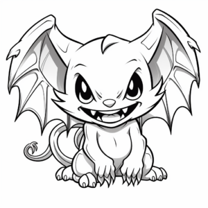 Halloween Themed Vampire Bat Coloring Pages 3