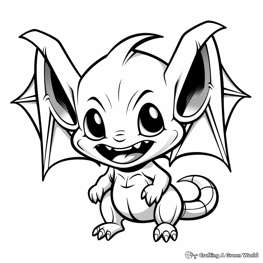 Halloween Themed Vampire Bat Coloring Pages 4