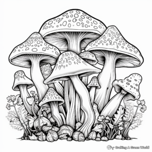 Hallucinogenic Mushroom Coloring Pages 2