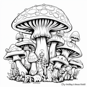 Hallucinogenic Mushroom Coloring Pages 3