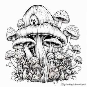 Hallucinogenic Mushroom Coloring Pages 4