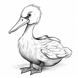 Hand-drawn Artistic Pelican Coloring Pages 1