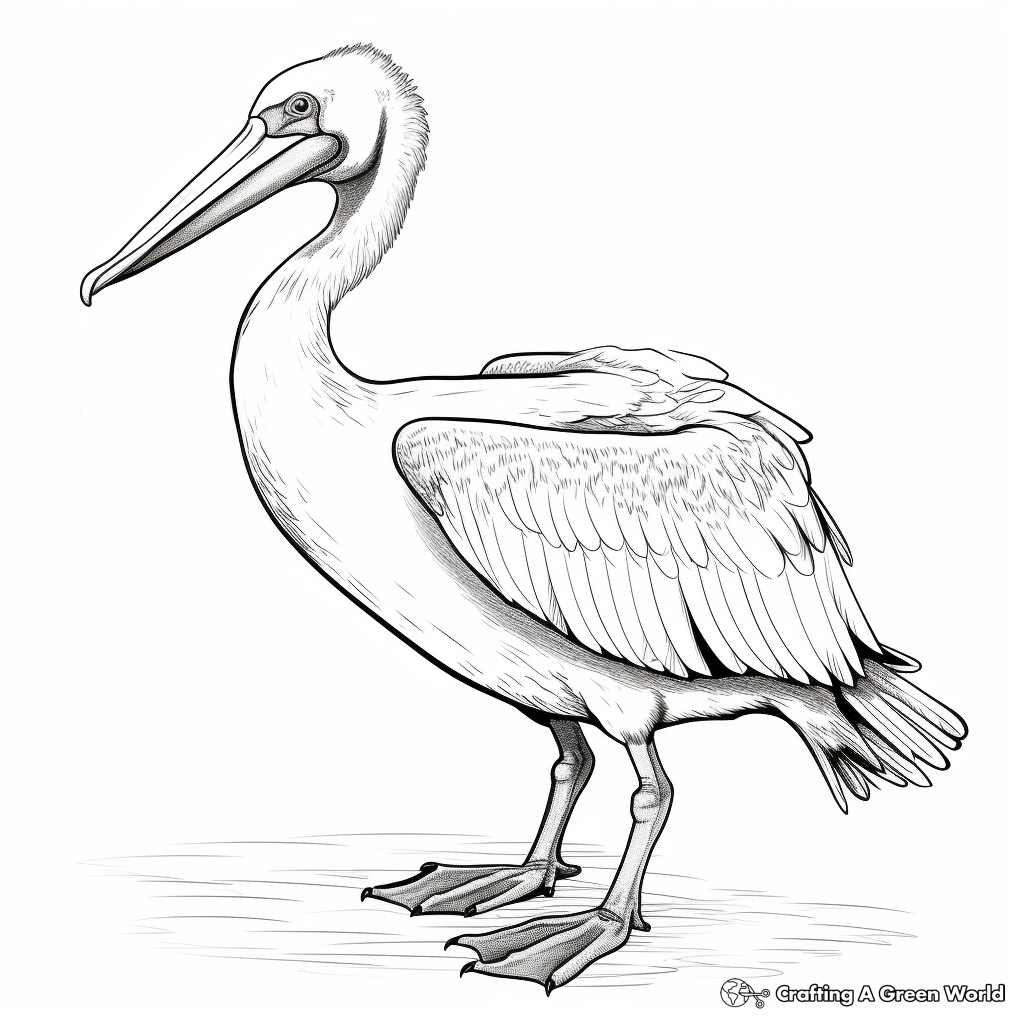 Hand-drawn Artistic Pelican Coloring Pages 2