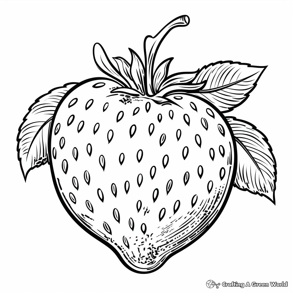 Hand-Drawn Artistic Strawberry Coloring Pages 1