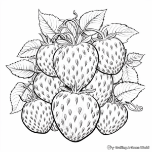 Hand-Drawn Artistic Strawberry Coloring Pages 3