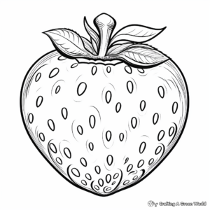 Hand-Drawn Artistic Strawberry Coloring Pages 4