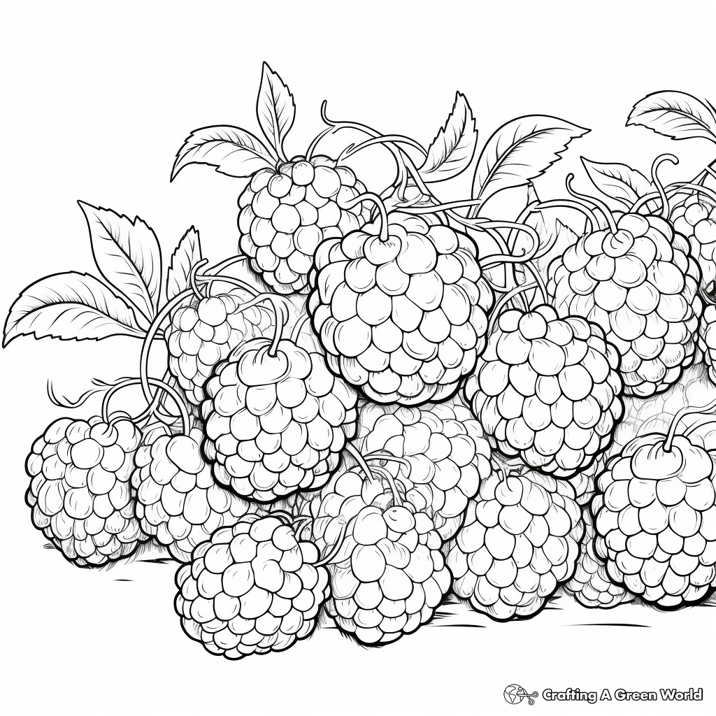 Hand-Drawn Raspberry Coloring Pages 3