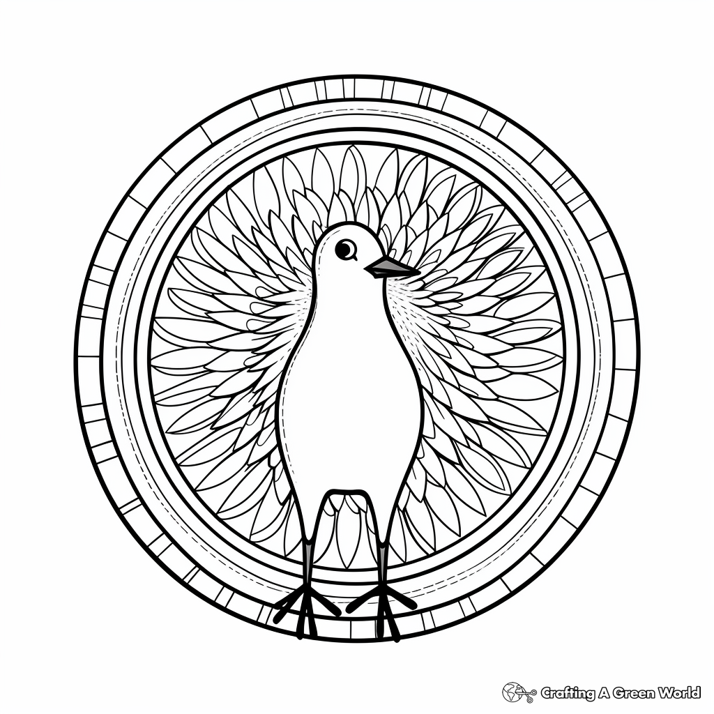 Hand-Drawn Seagull Mandala Coloring Pages 1