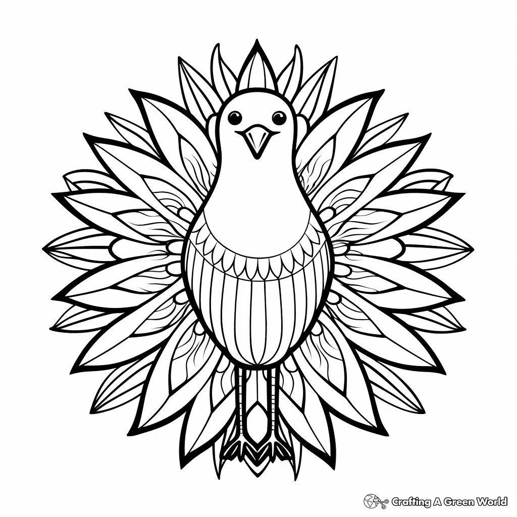 Hand-Drawn Seagull Mandala Coloring Pages 4