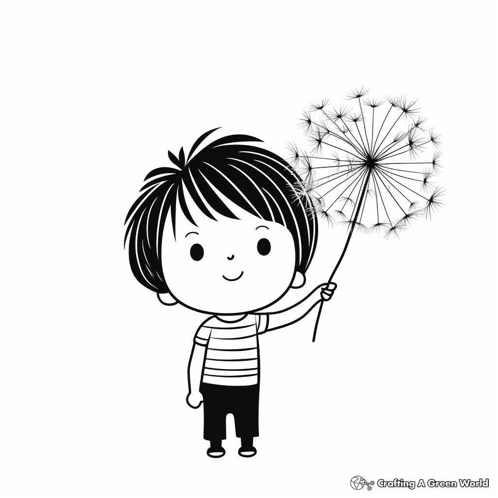 Hand-drawn Style Dandelion Coloring Pages 3