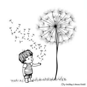 Hand-drawn Style Dandelion Coloring Pages 4