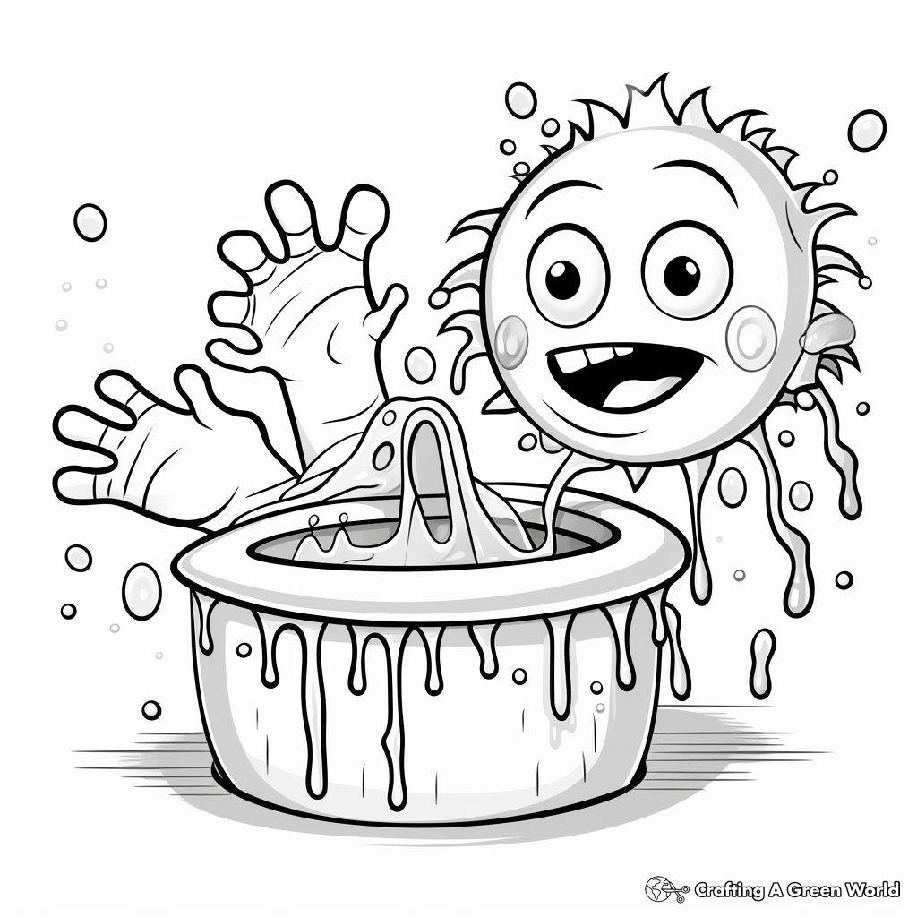Hand Washing vs Germs Coloring Pages 1