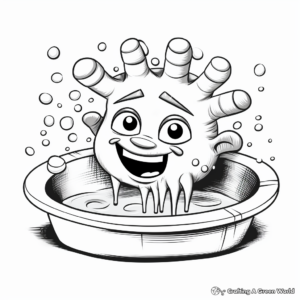 Hand Washing vs Germs Coloring Pages 3