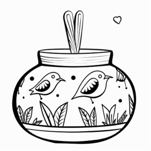 Handcrafted Clay Pot Bird Feeder Coloring Pages 3