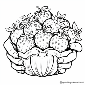 Handful of Juicy Strawberries Coloring Pages for Artists 2