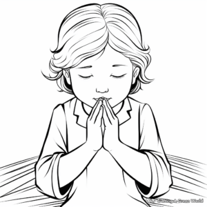 Hands in Prayer: Spirituality-Themed Coloring Pages 1
