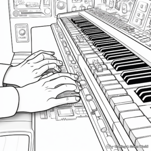 Hands-on Keyboard: Music-Themed Coloring Pages 2