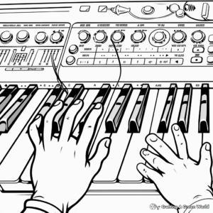 Hands-on Keyboard: Music-Themed Coloring Pages 3