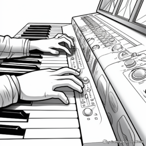 Hands-on Keyboard: Music-Themed Coloring Pages 4
