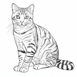 Handsome Brown Tabby Cat Coloring Pages 2