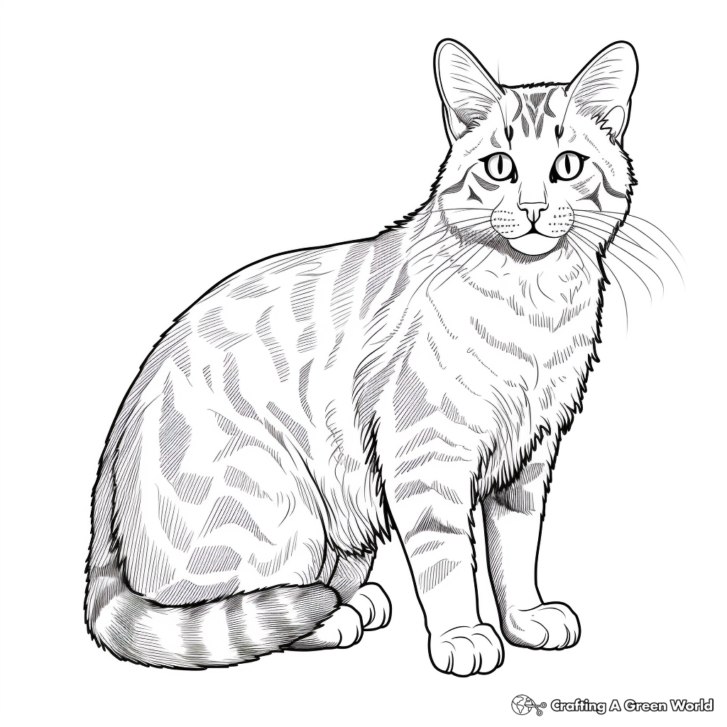 Handsome Brown Tabby Cat Coloring Pages 3