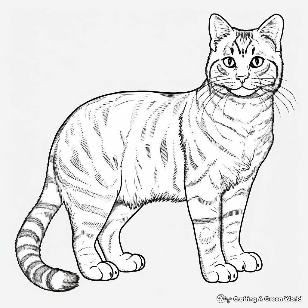 Handsome Brown Tabby Cat Coloring Pages 4