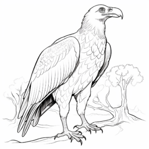Handsome Lammergeier Vulture Coloring Page 1