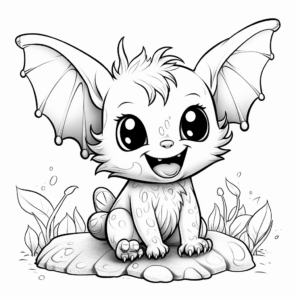 Happy Baby Bat with Friends Coloring Pages 2