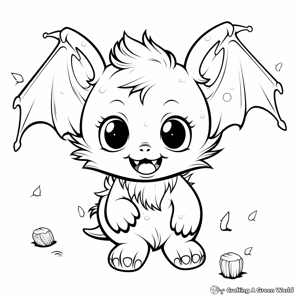 Happy Baby Bat with Friends Coloring Pages 4