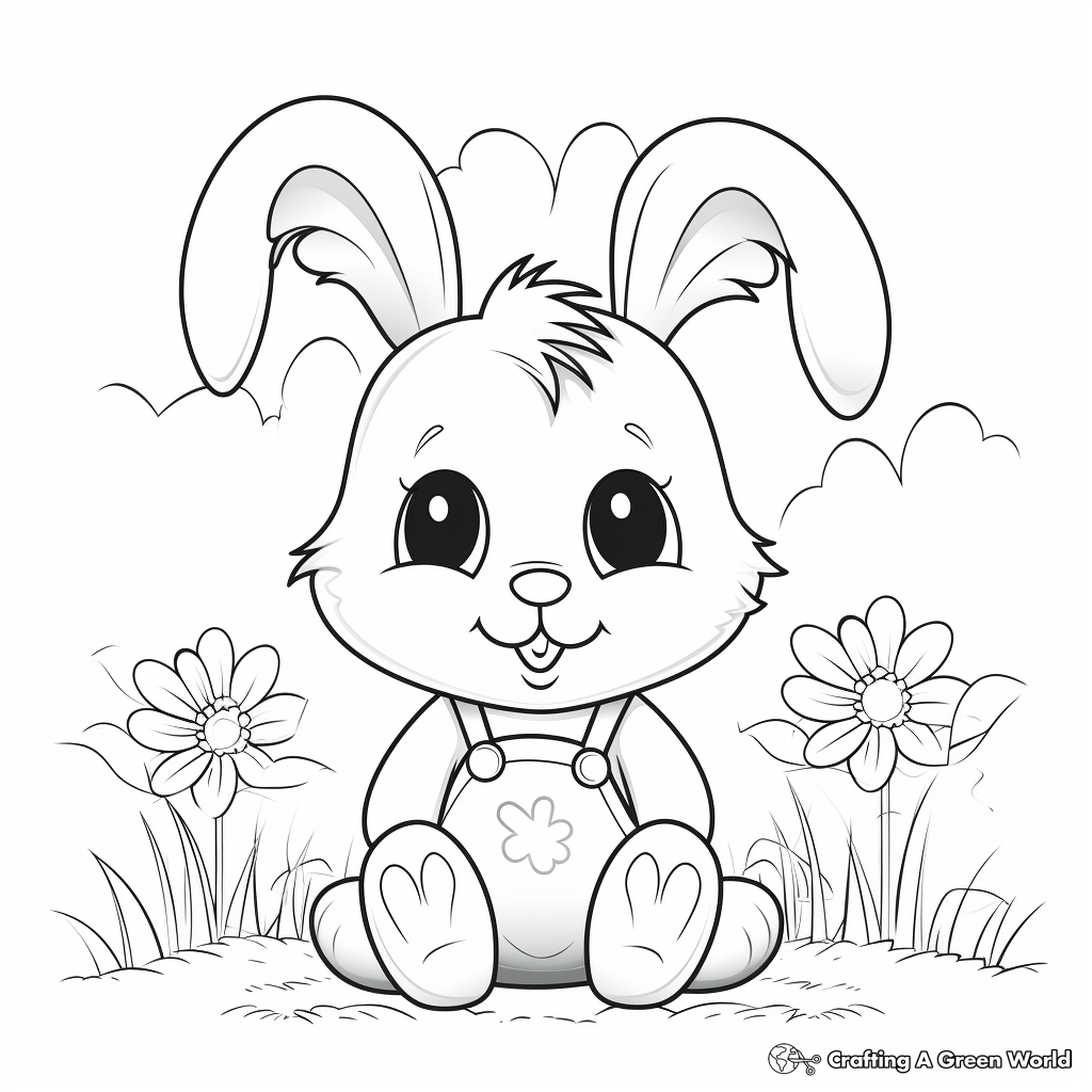 Happy Easter Bunny Coloring Pages 1